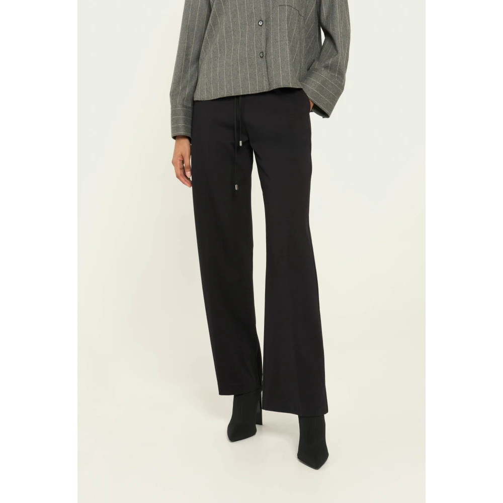 Vicario Cinque Milano Stitch Palazzo Broek Elastiek Koord Black Dames