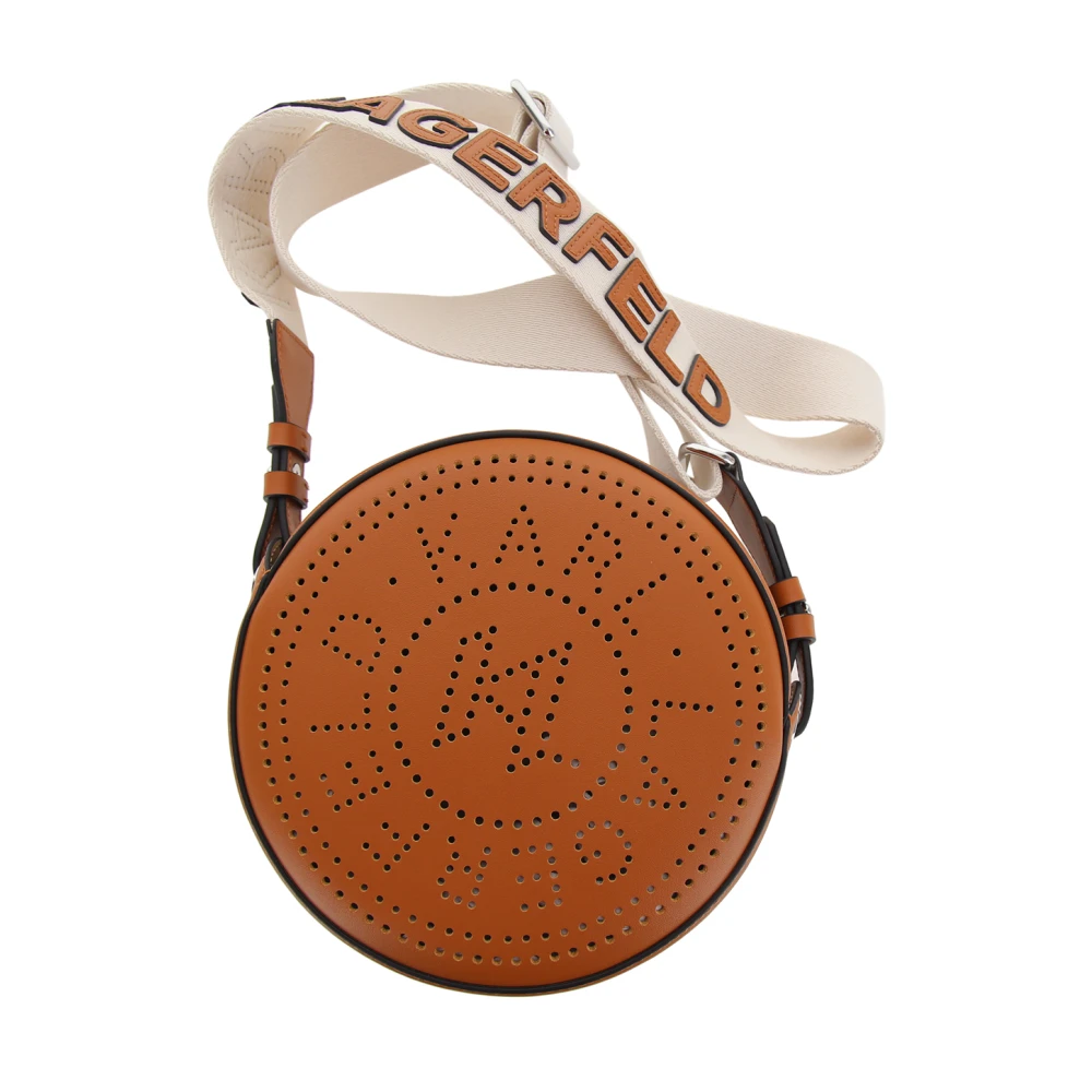 Karl Lagerfeld Geperforeerde Cirkel Camera Tas Bruin Brown Dames