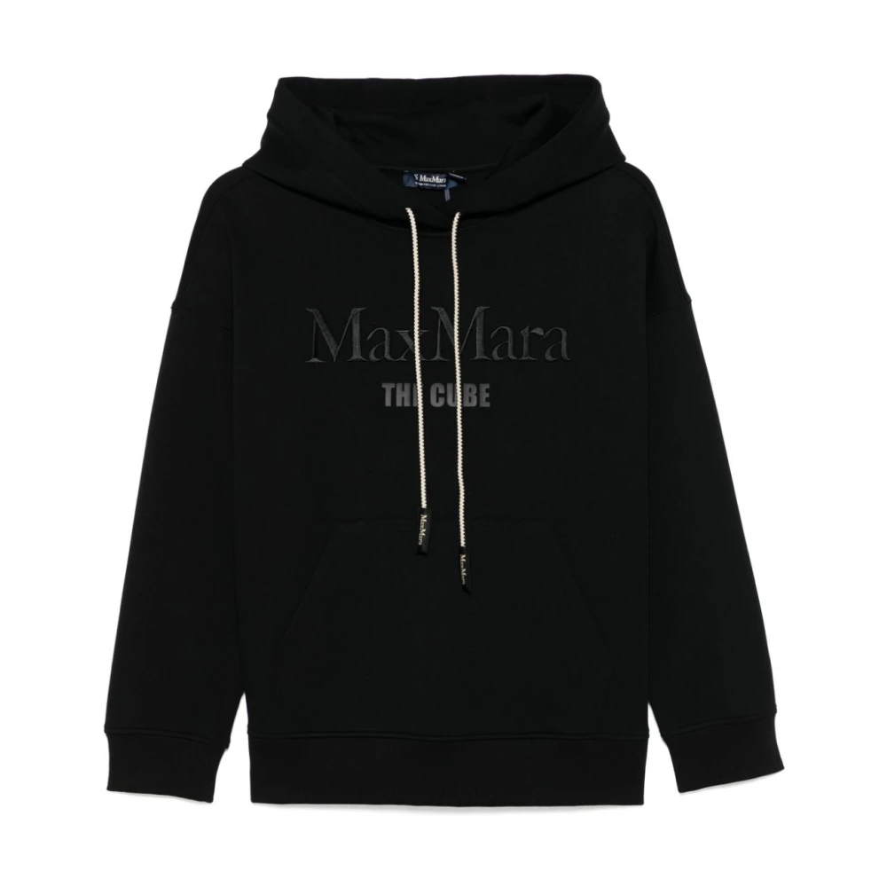 Max Mara Zwarte Hoodie met Geborduurd Logo Black Dames