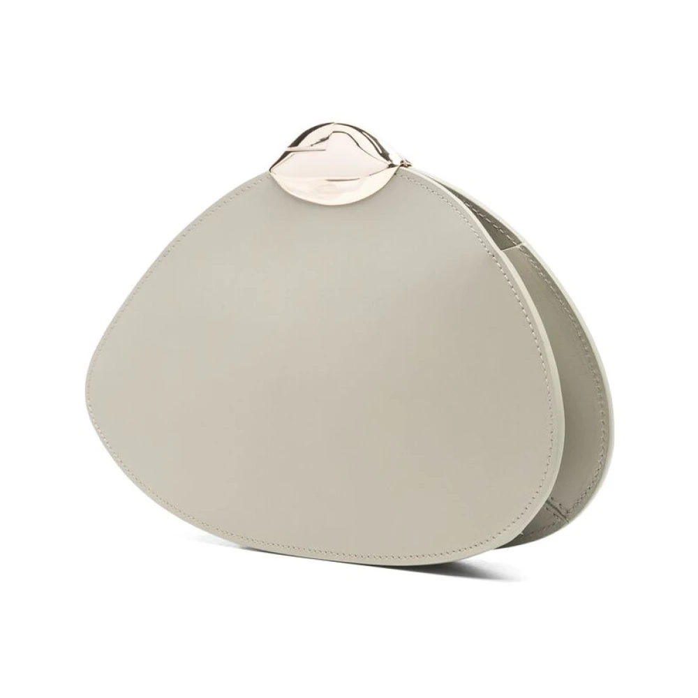 Benedetta Bruzziches Grijze Schoudertas met Push-Lock Sluiting Gray Dames