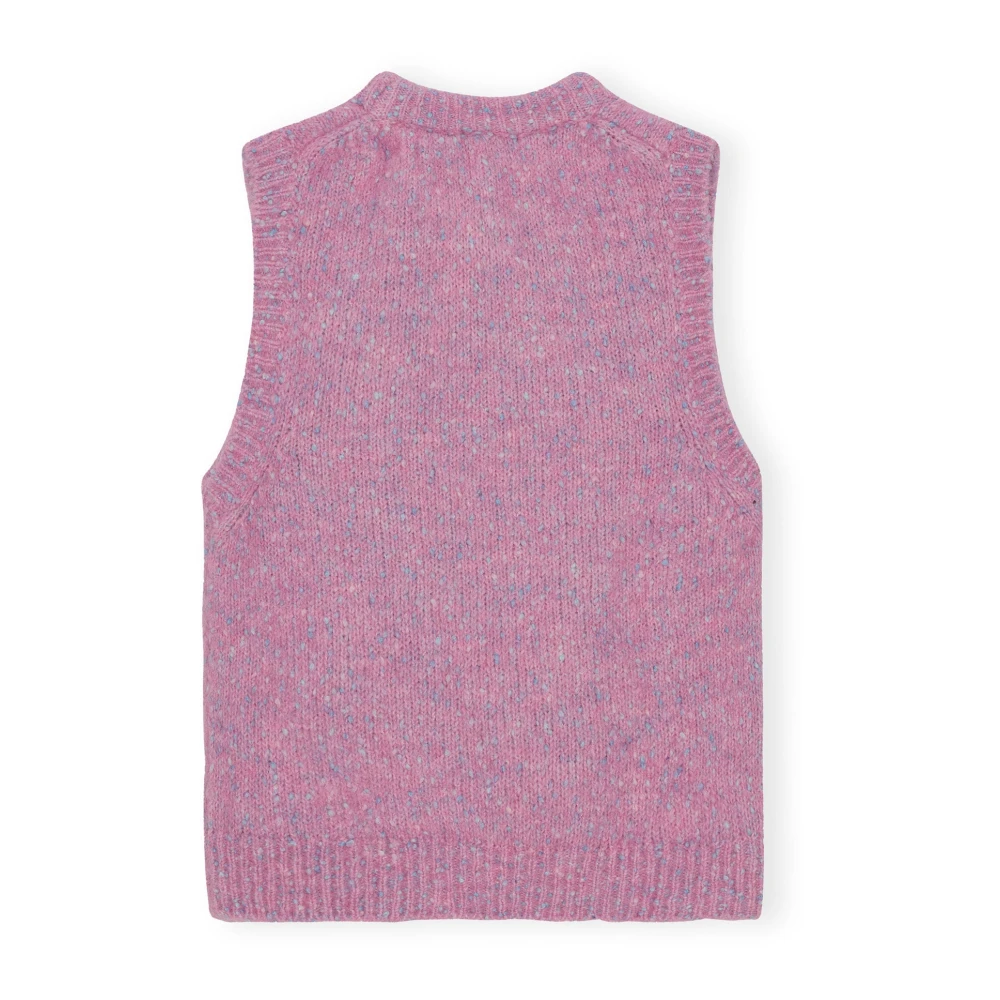 Ganni Rose Violet Alpaca Vest Pink Dames