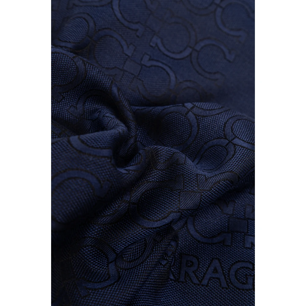 Salvatore Ferragamo Sjaal met monogram Blue Heren