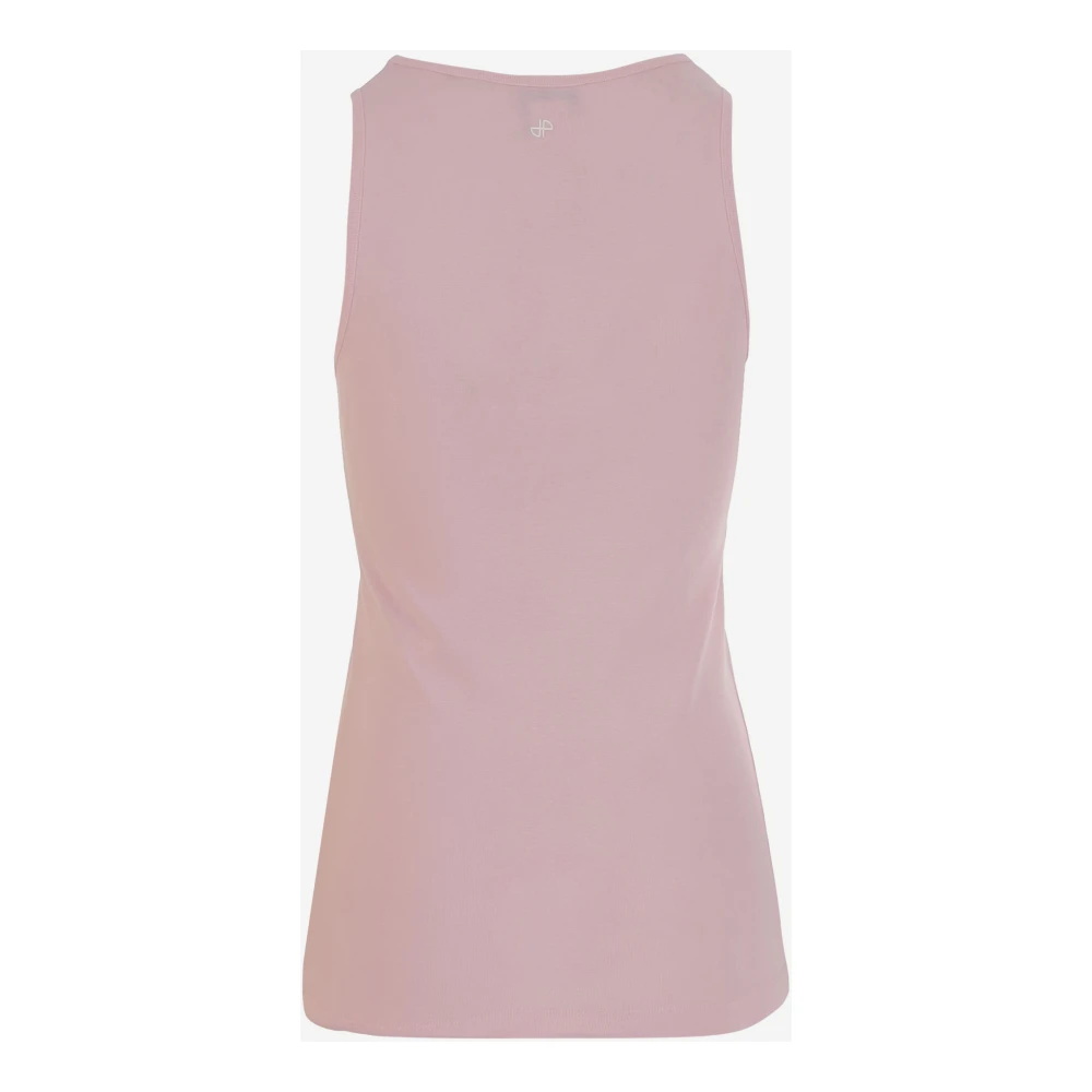 Patou Logo Tank Top Roze Wit Katoen Pink Dames