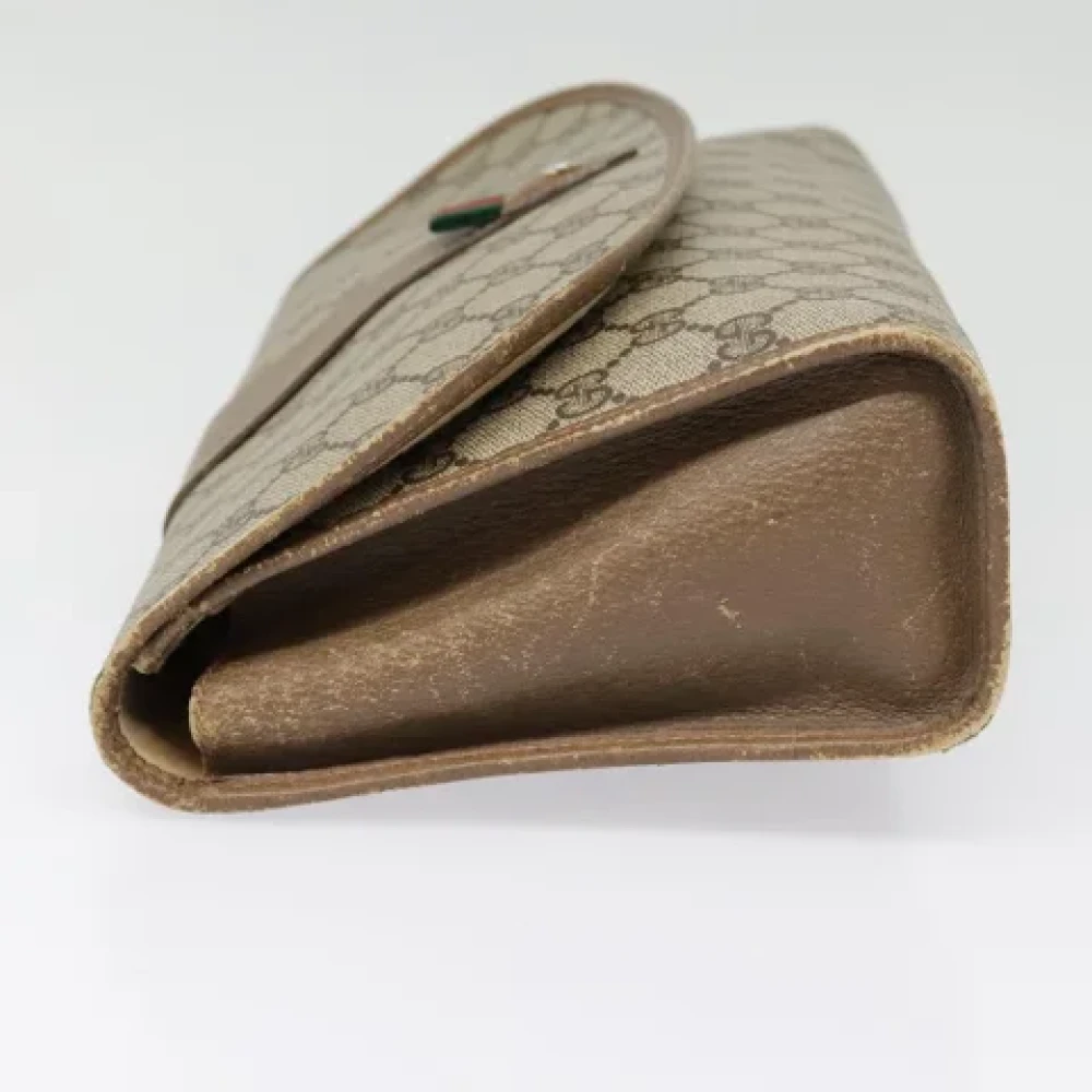 Gucci Vintage Pre-owned Leather clutches Beige Dames