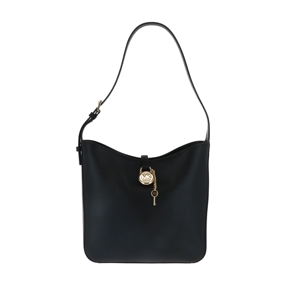 Michael Kors Schoudertas van leder met gouden details Black Dames