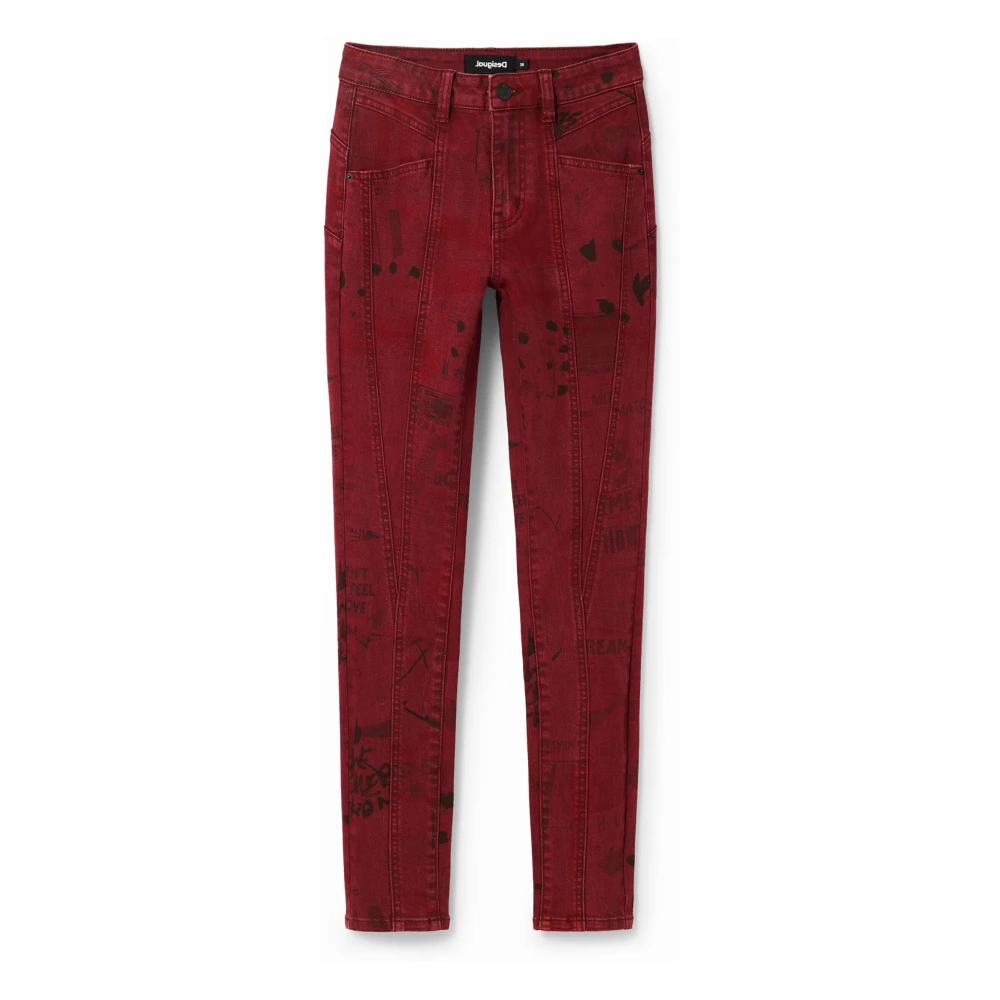 Desigual Skinny Jeans voor Dames Herfst Winter Collectie Red Dames
