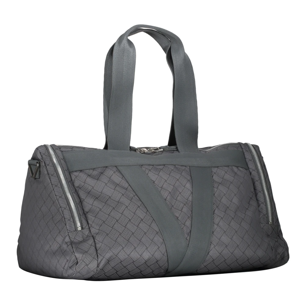 Bottega Veneta Nylon Reistas met Contrasterende Details Gray Heren