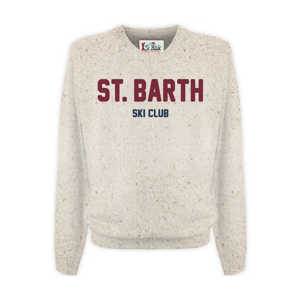 MC2 Saint Barth Luxe Wol Crewneck Sweater Beige Heren