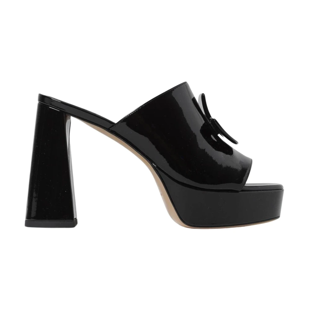 Patou Black Heeled Mules, Female, 6 Uk, Platform Heeled Sandals