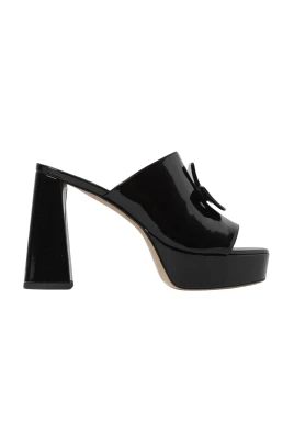 Svarta Plattforms Sandaler med Klack