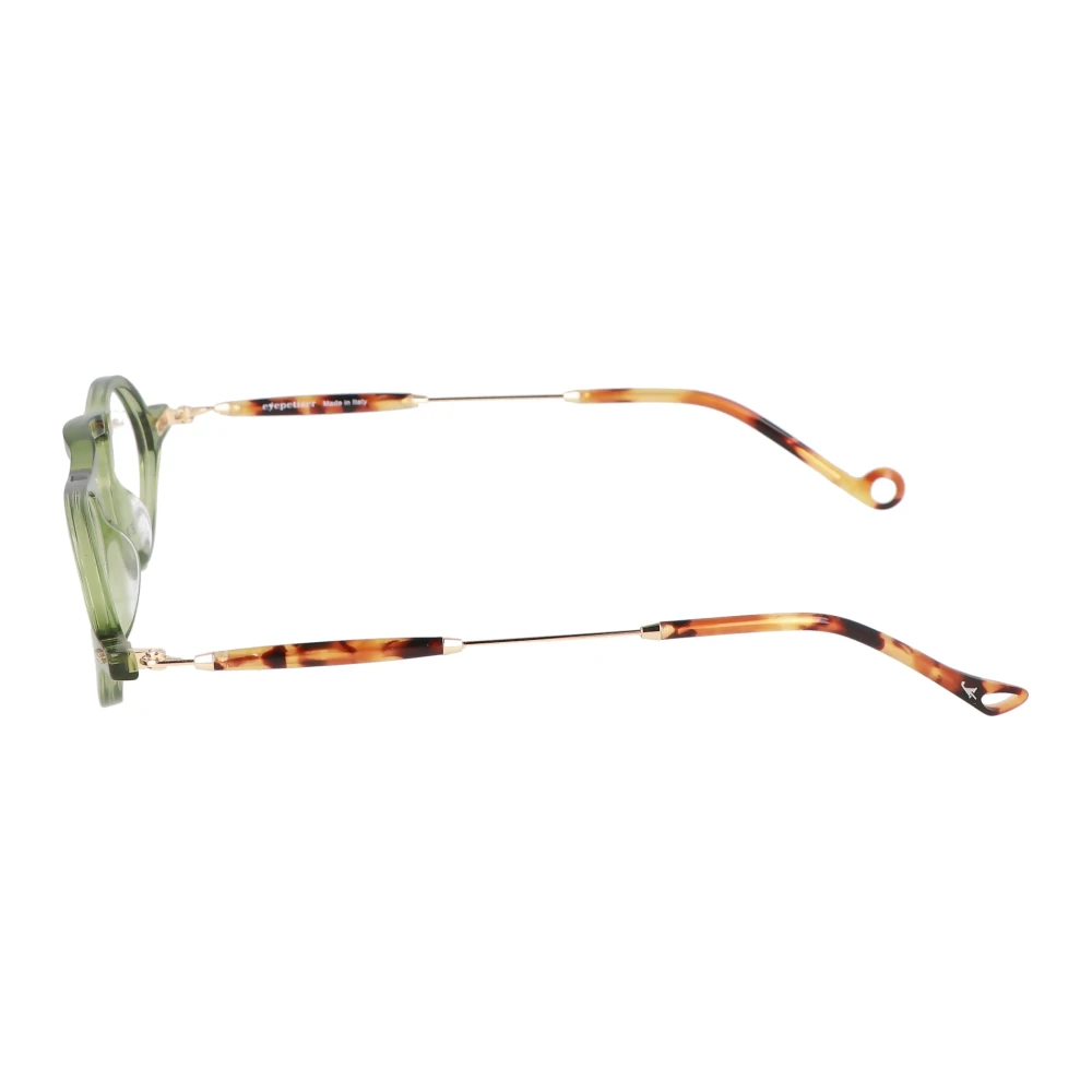 Eyepetizer Ronde metalen en acetaatbrillen Green Unisex