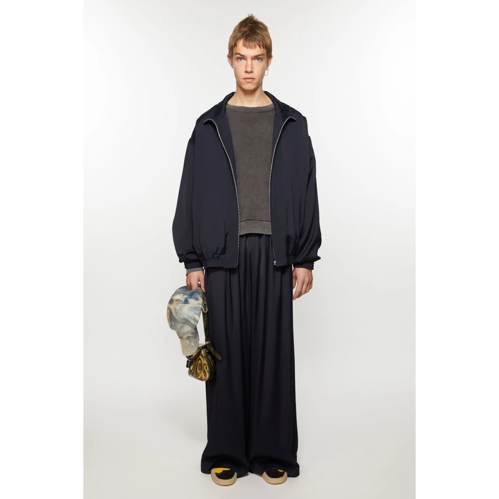 Acne Studios Relaxed Fit Wijde Pijp Tracksuit Broek Blue Heren