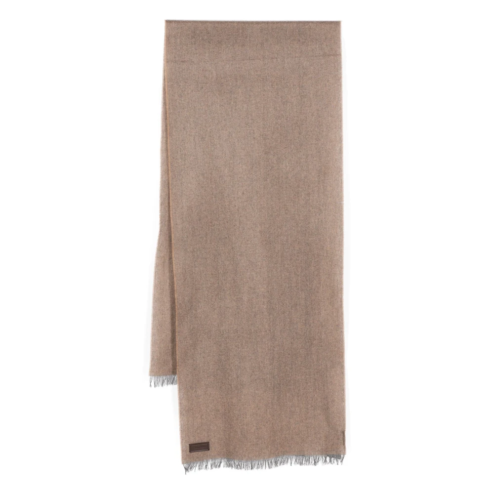 Canali Luxe Cashmere Sjaal Made in Italy Beige Heren