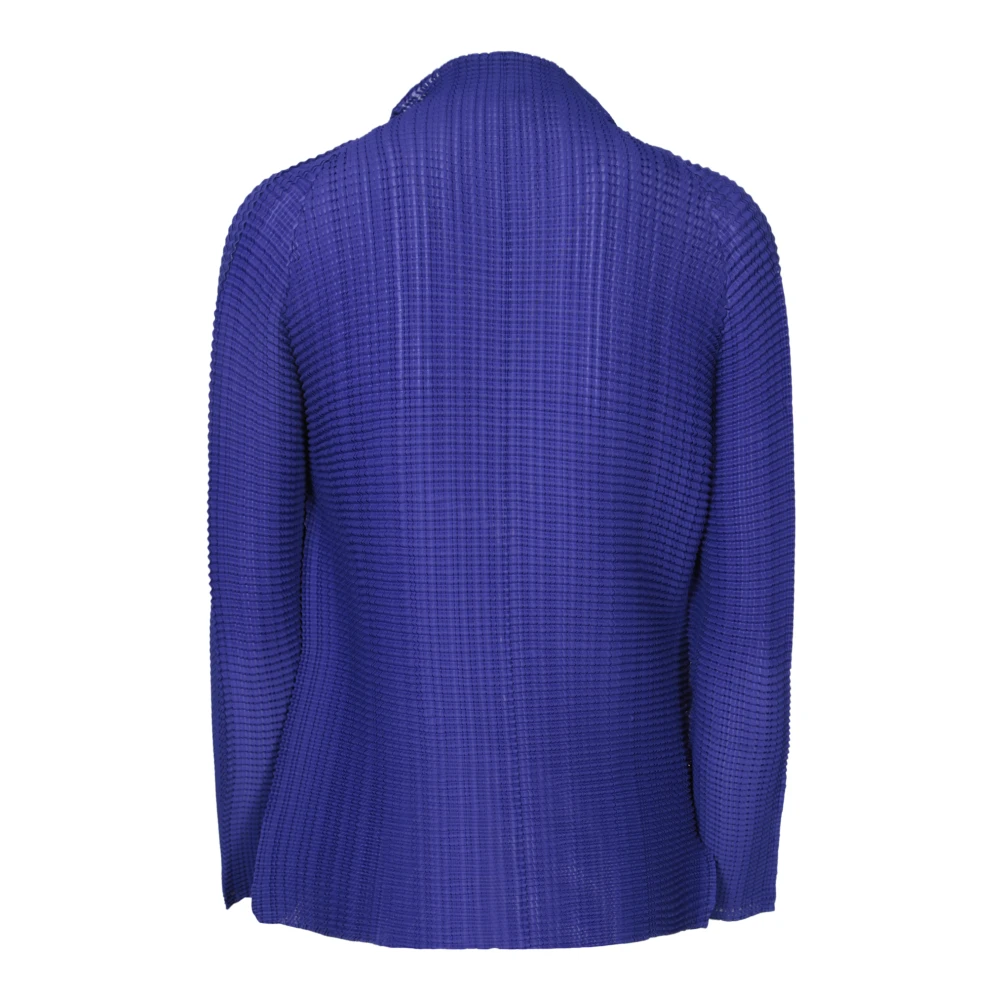 Issey Miyake Blauwe Geplooide Stof Vest Blue Dames