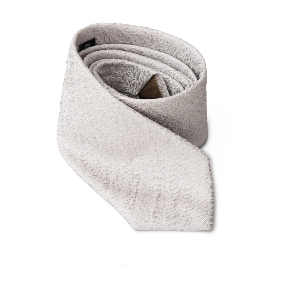 Emporio Armani Zijden Zilveren Stropdas Gray Heren