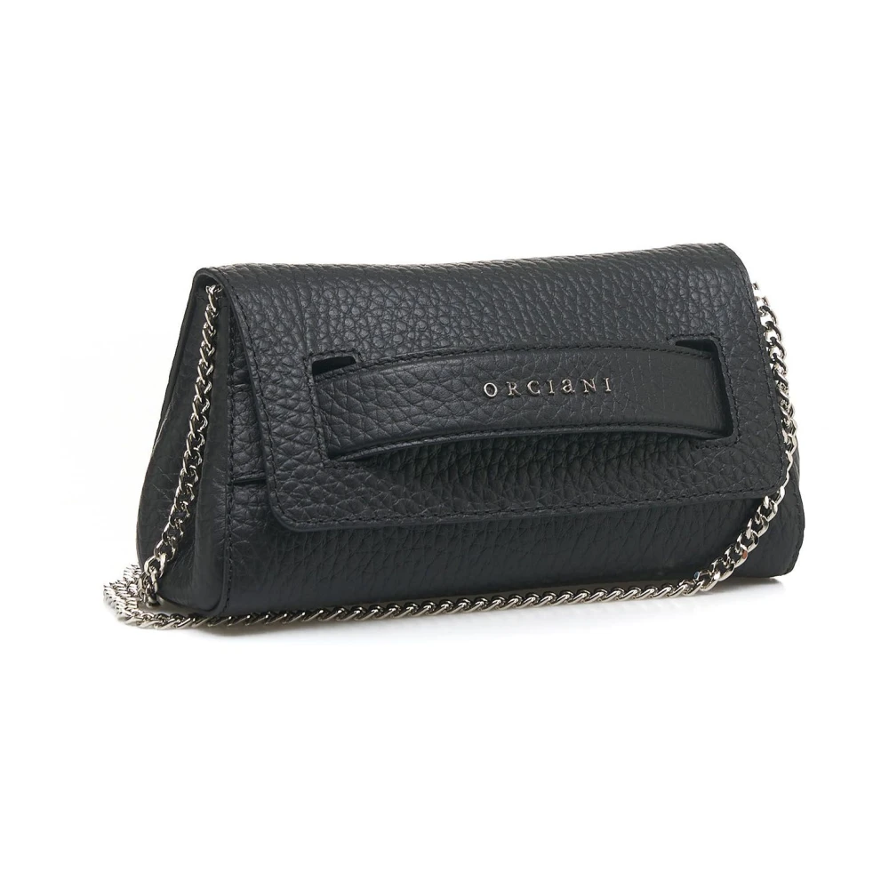 Orciani Zwarte Nappa Leren Mini Handtas Black Dames