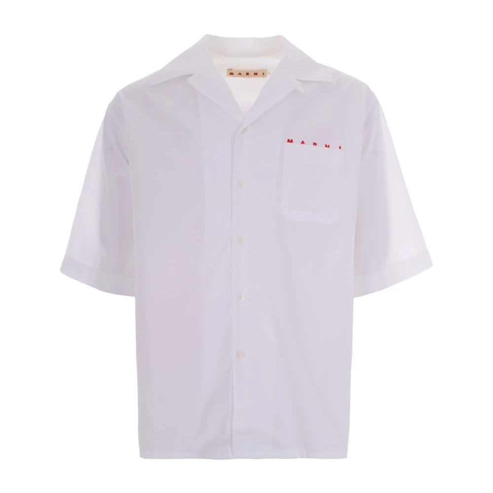 Marni Men's White Short Sleeve Shirts, L, Short Sleeve Shirts