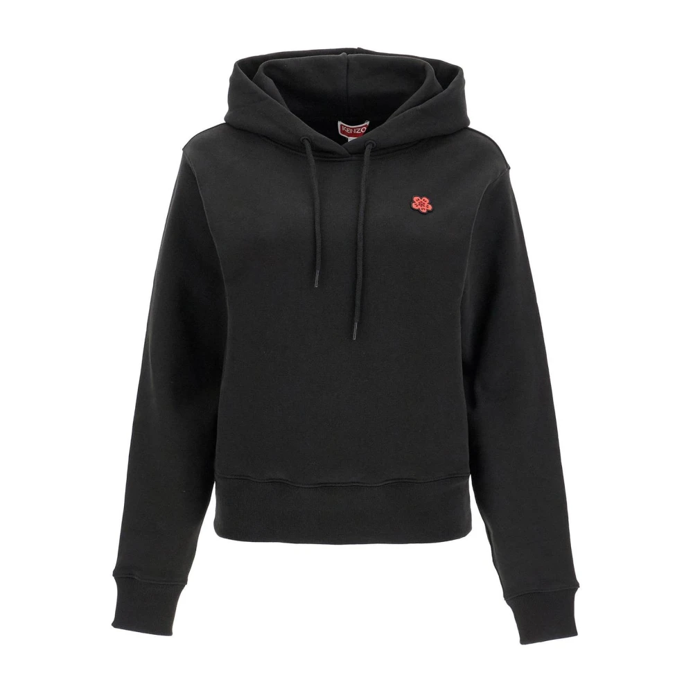 Kenzo Svart Embroidered Tiger Hooded Sweatshirt