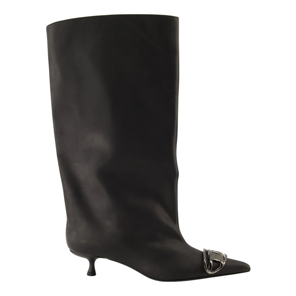 Diesel Vrouw Zwart Schoenen Dames, 36 Eu, Leer, D-Venus Hoge Laarzen