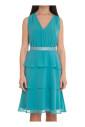 robe-mini-en-georgette-col-v