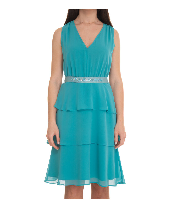 robe-mini-en-georgette-col-v