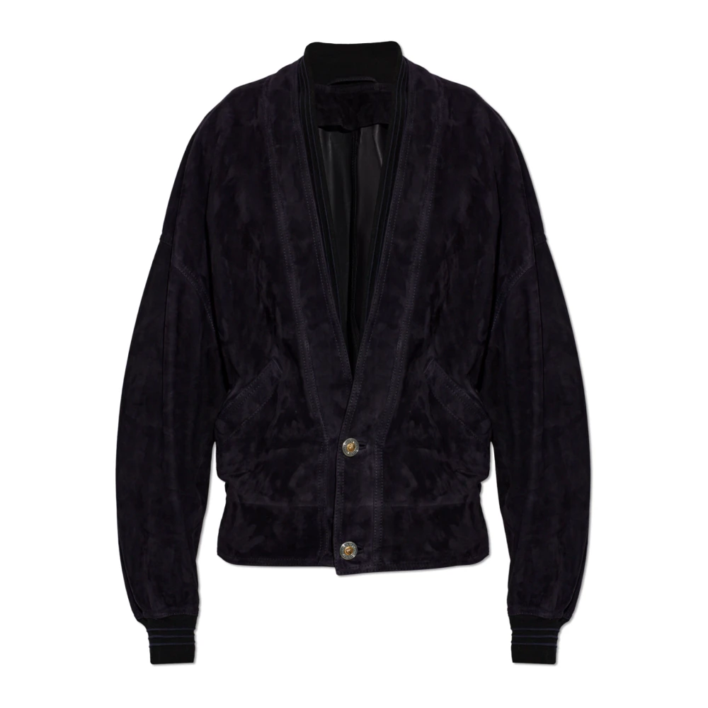Versace Homme Bleu - Veste En Daim - Vestes - Taille: S