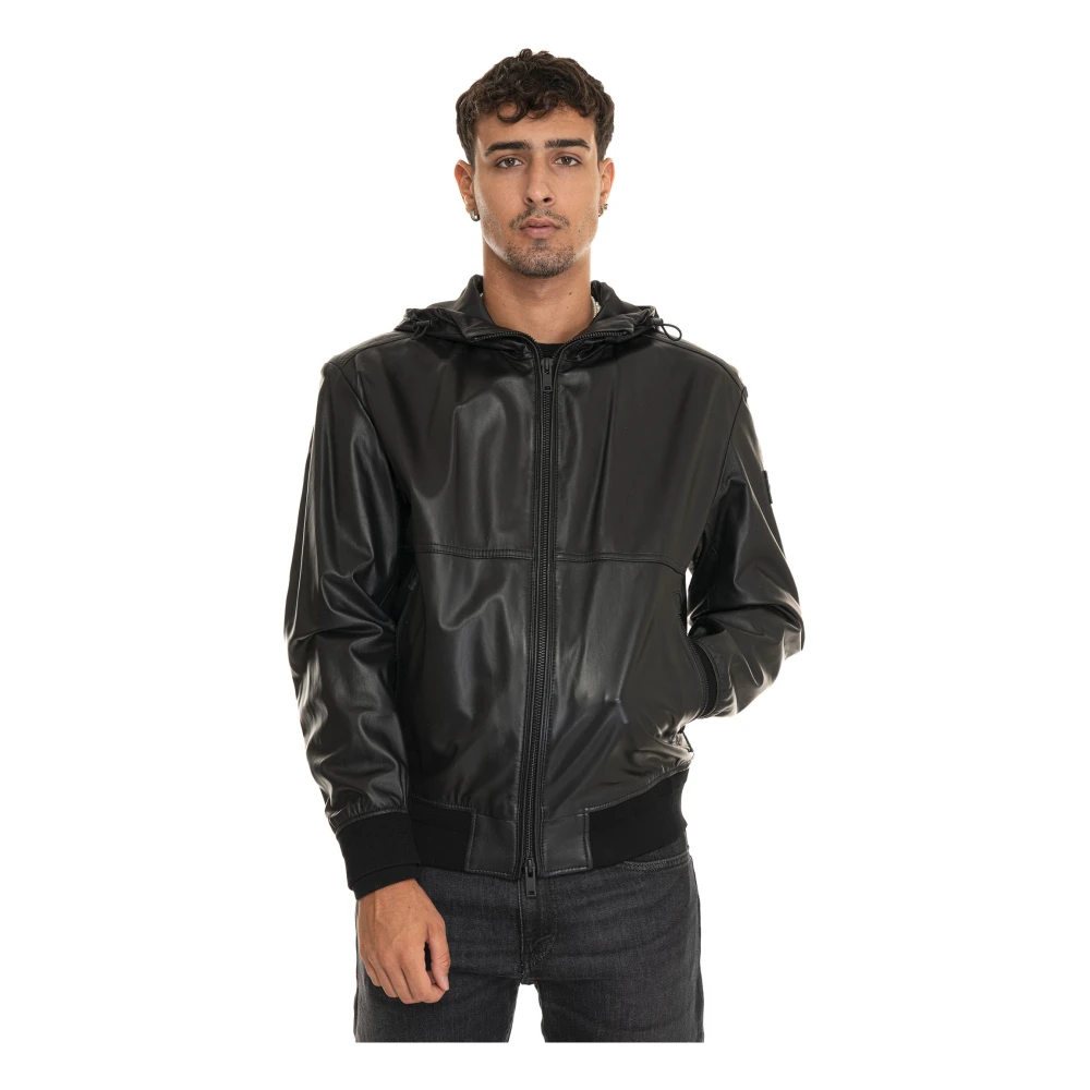 Boss Harrington Lederen Jack met Capuchon Black Heren