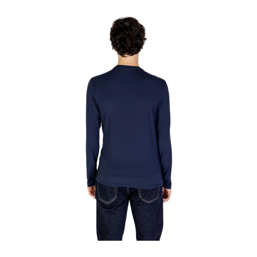 Emporio Armani Blauw Modal Blend Stretch Shirt Blue Heren