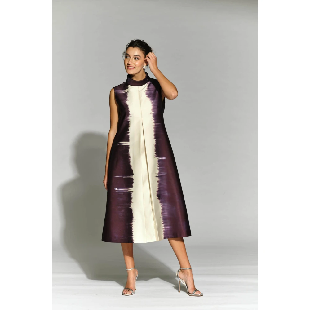 Moskada Midi Jurk met Perkins Halslijn Multicolor Dames