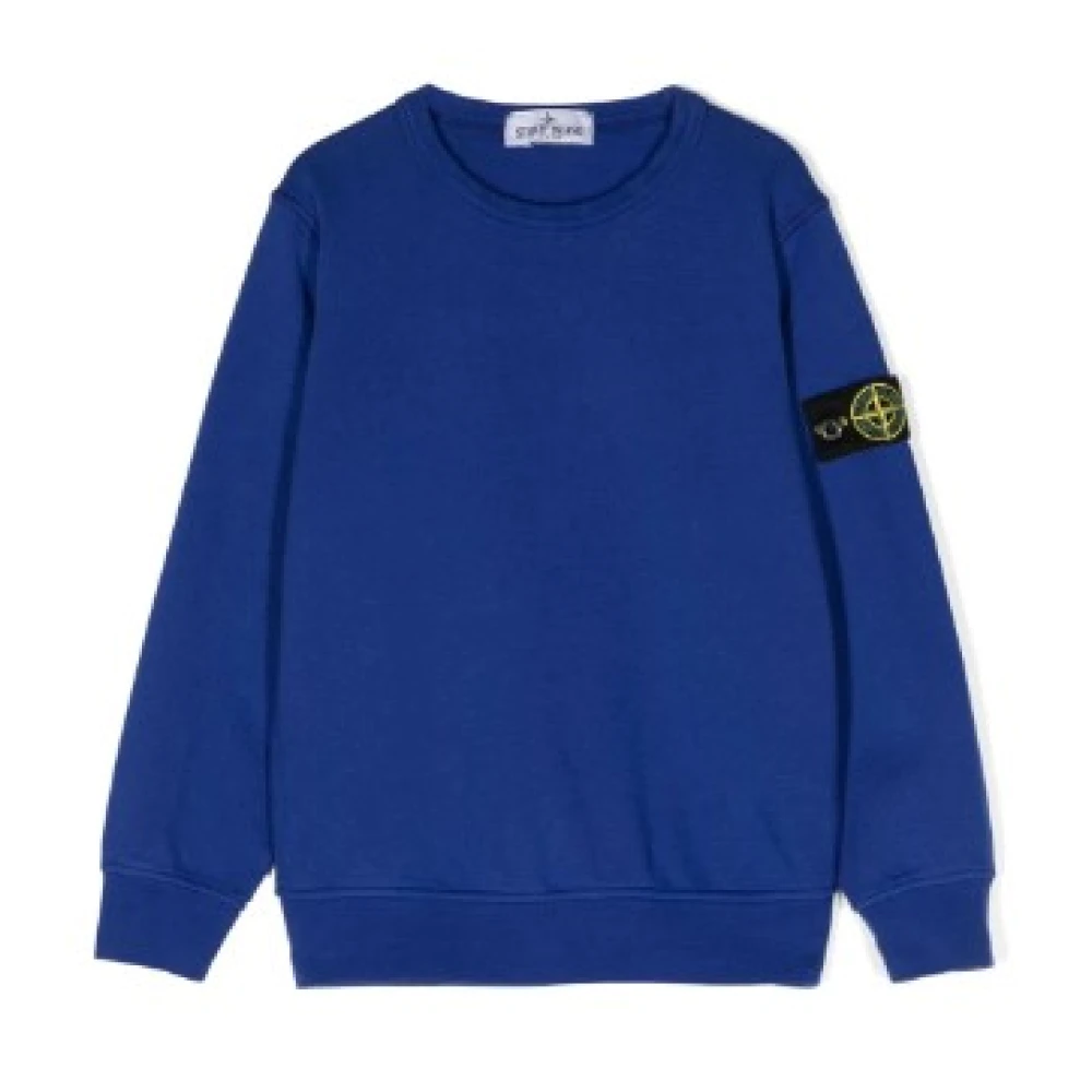 Stone Island Boys Blue Crew Neck Sweatshirt With Logo Size 3 Y