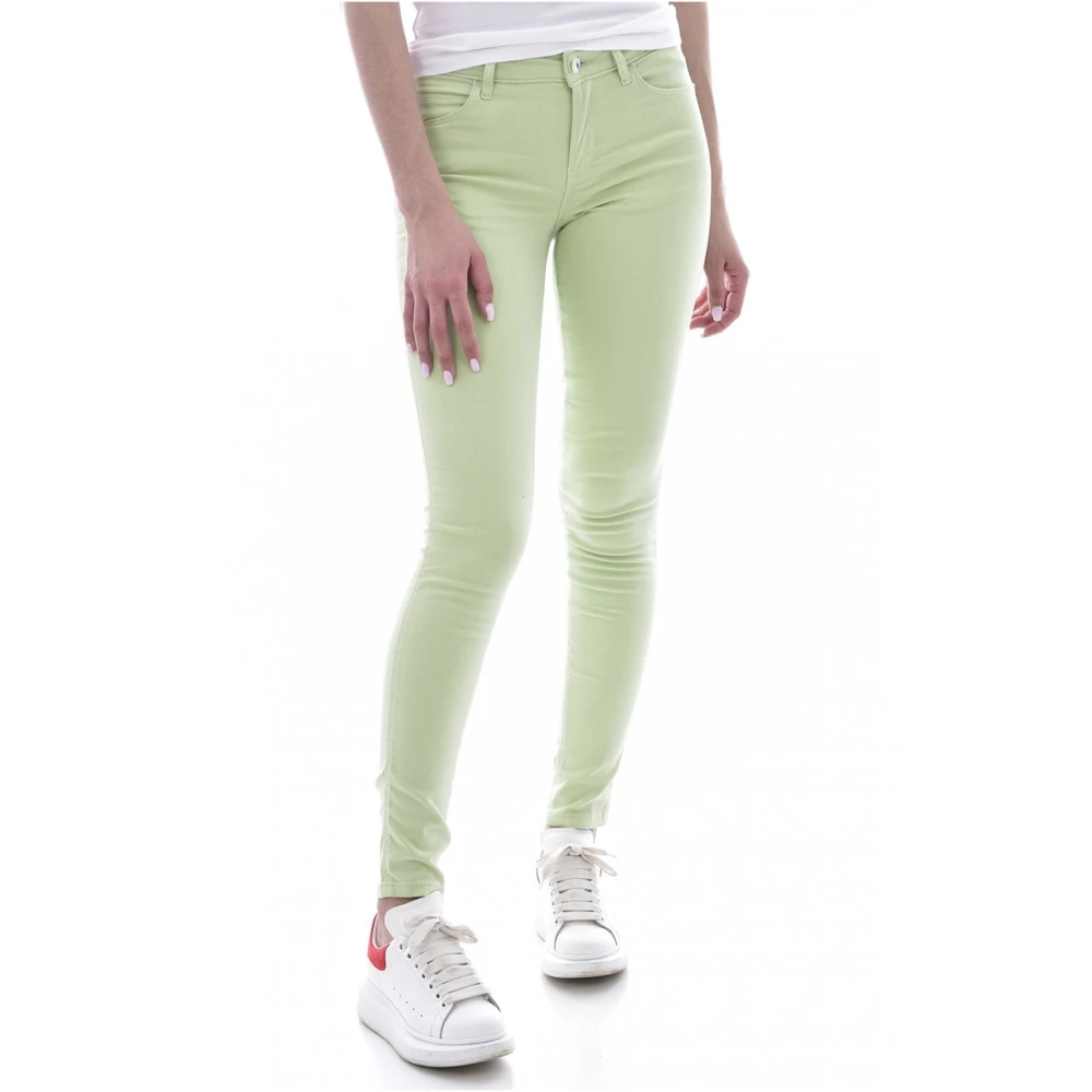 Guess Groene Skinny Jeans met Metalen Logo Green Dames