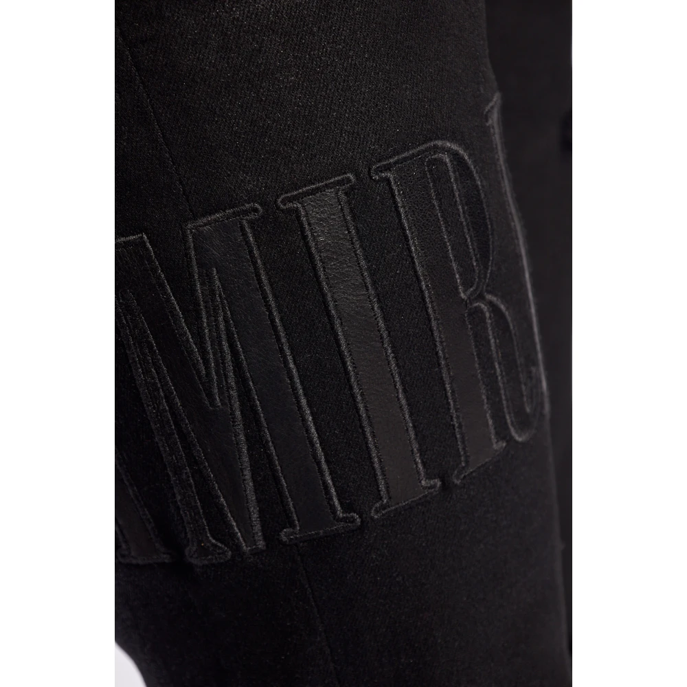 Amiri Gewaxte jeans met logo Black Heren
