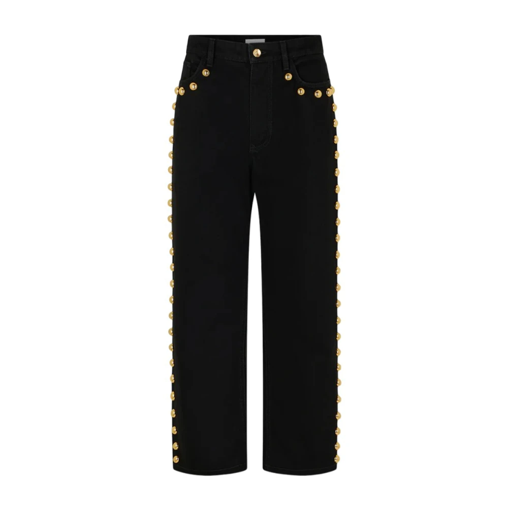 Paco Rabanne Zwarte Slim Fit Jeans met Geknipte Lengte Black Dames