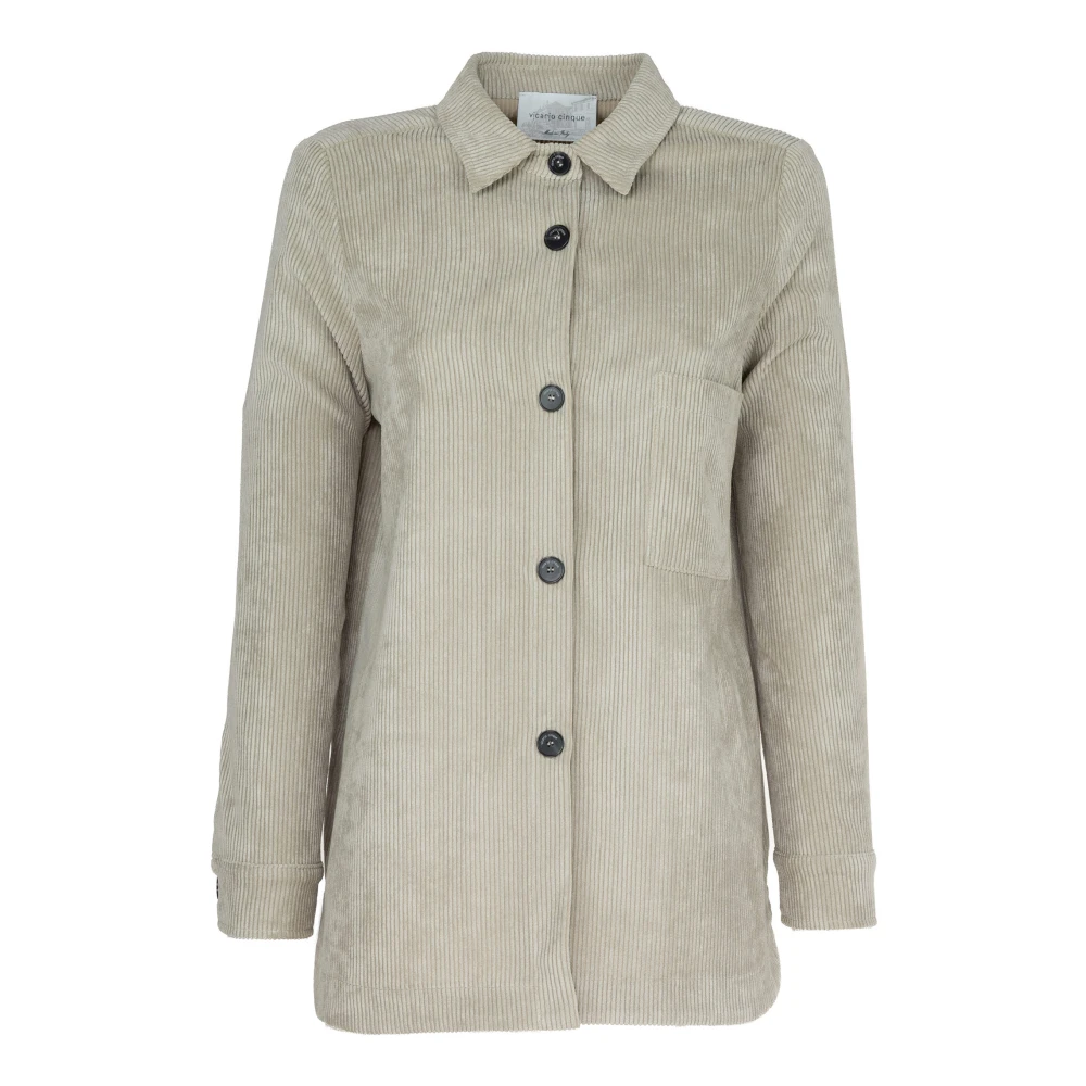 Vicario Cinque Corduroy Overhemdjasje Roccia Beige Dames