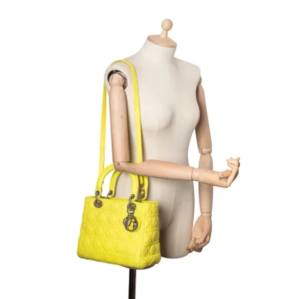 Dior Vintage Pre-owned Leather dior-bags Yellow Dames