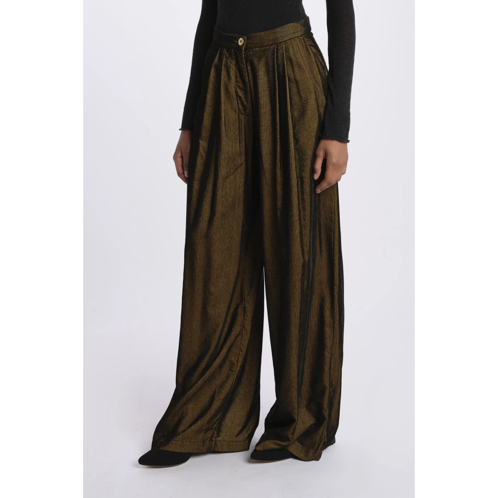 Momoni Bruine Fluwelen Broek Brown Dames