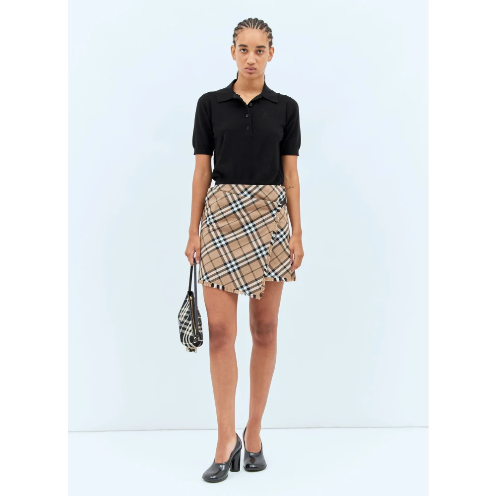 Burberry Gebreide Polo Shirt Black Dames