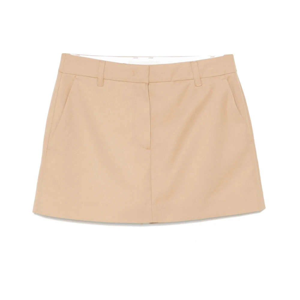 Dunst Beige Rok met Zakken en Knopen Beige Dames