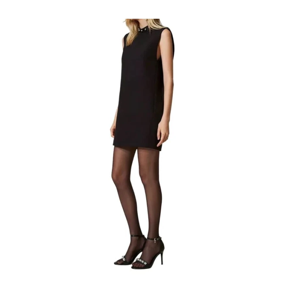 Twinset Zwarte Jurk Aw24 Stijlvolle Dameskleding Black Dames