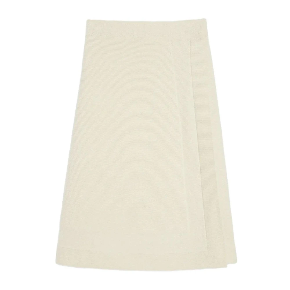 Jil Sander Beige Plisserad Midikjol