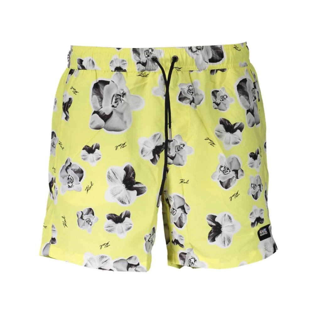 Karl Lagerfeld Men's Multicolor Beachwear, M, Yellow Polyester Swimwear