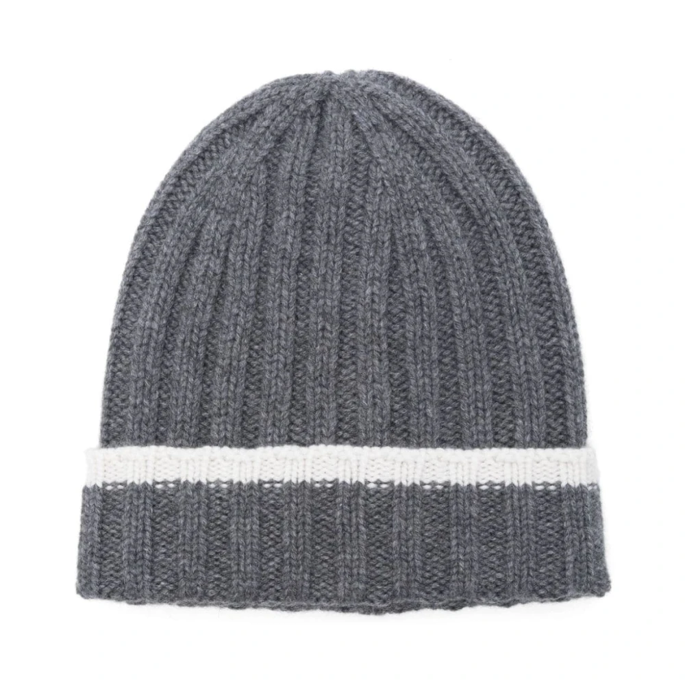 Barba Kasjmier Gebreide Muts Grijs Gray Heren