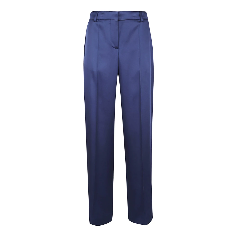 Stella Mccartney Women's Blue Oversized Satin Cargo Trousers