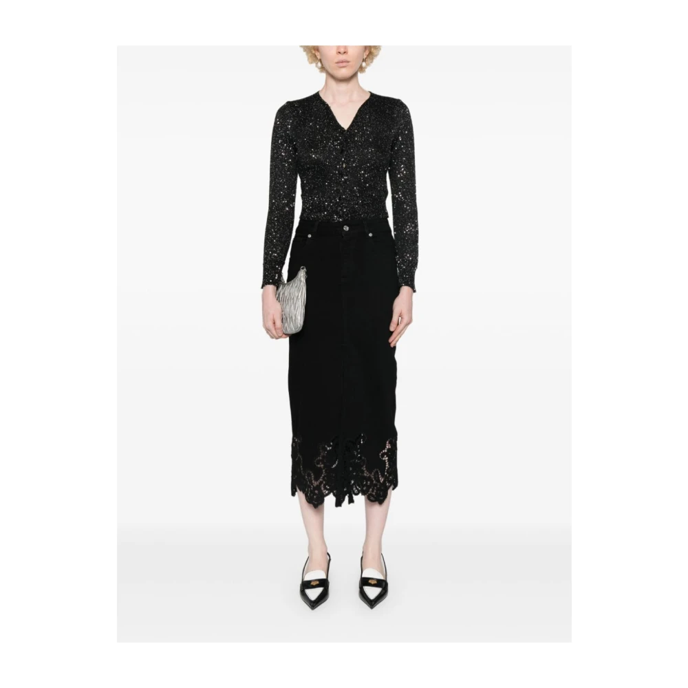 Ermanno Scervino Paillet Vest Zwart Zilver Black Dames