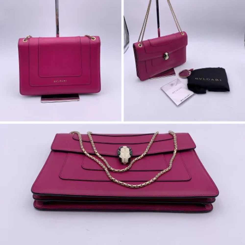 Bvlgari Vintage Pre-owned Leather shoulder-bags Pink Dames