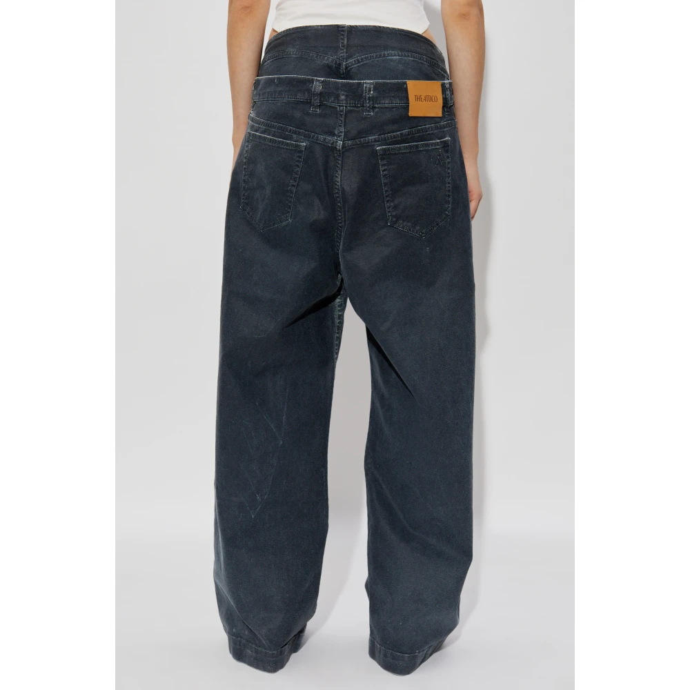 The Attico Gewaxte wide-leg jeans Gray Dames