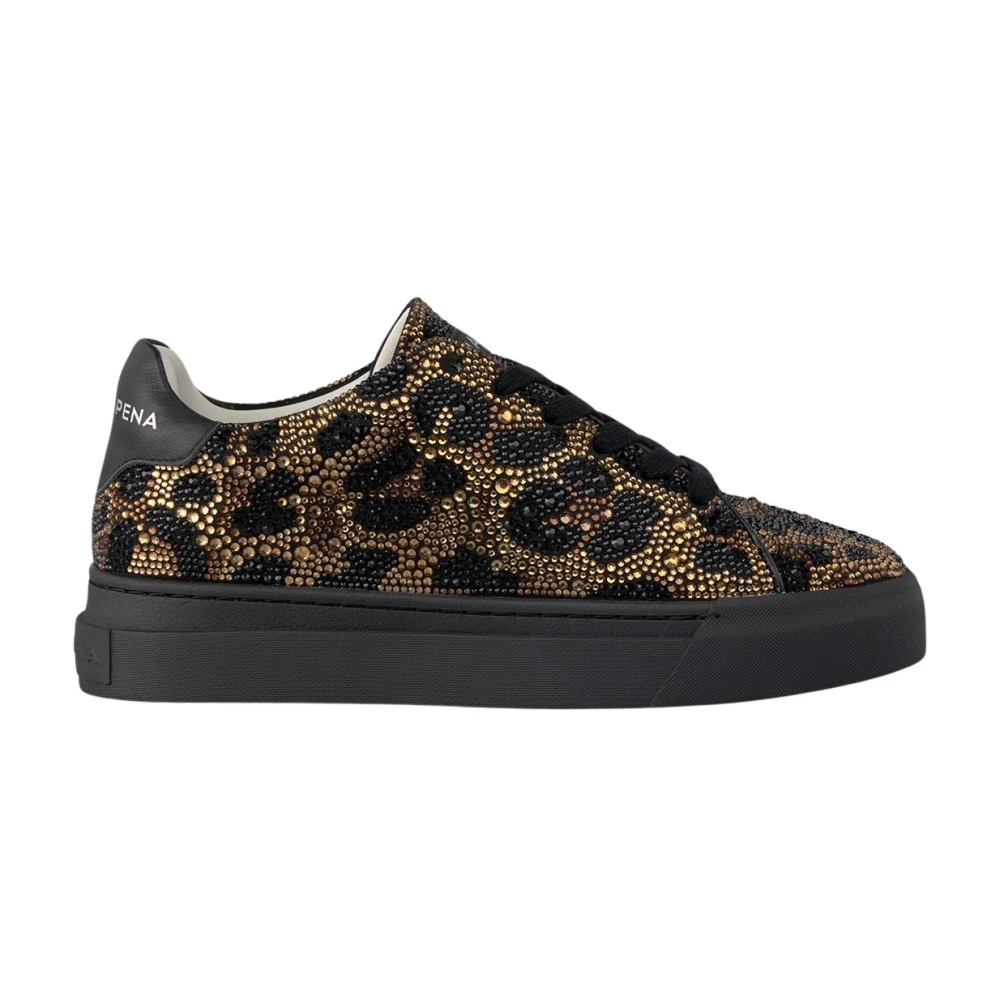 Alma EN Pena Luipaard strass trainer Dames Schoenen Zwart