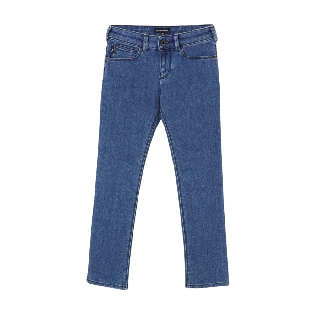 Emporio Armani Unisex Kids Blue Jeans,, Kids Stylish Denim Straight Leg Jeans Size 14 Y