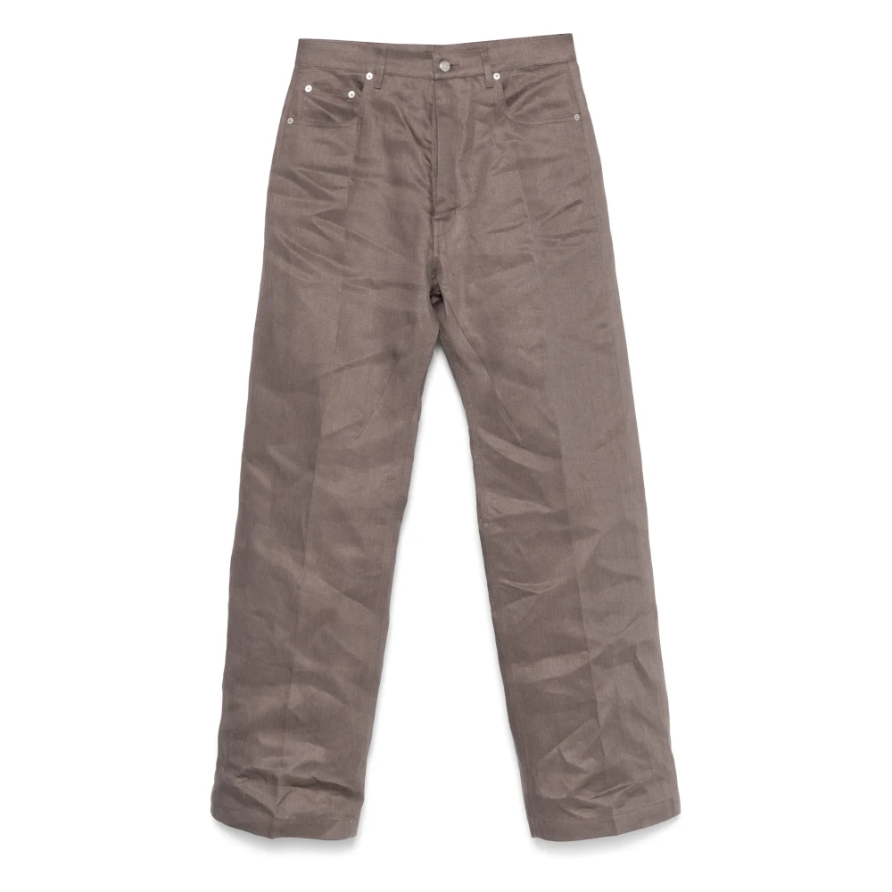 Rick Owens Moderne linnen broek met wijde pijpen Gray Heren