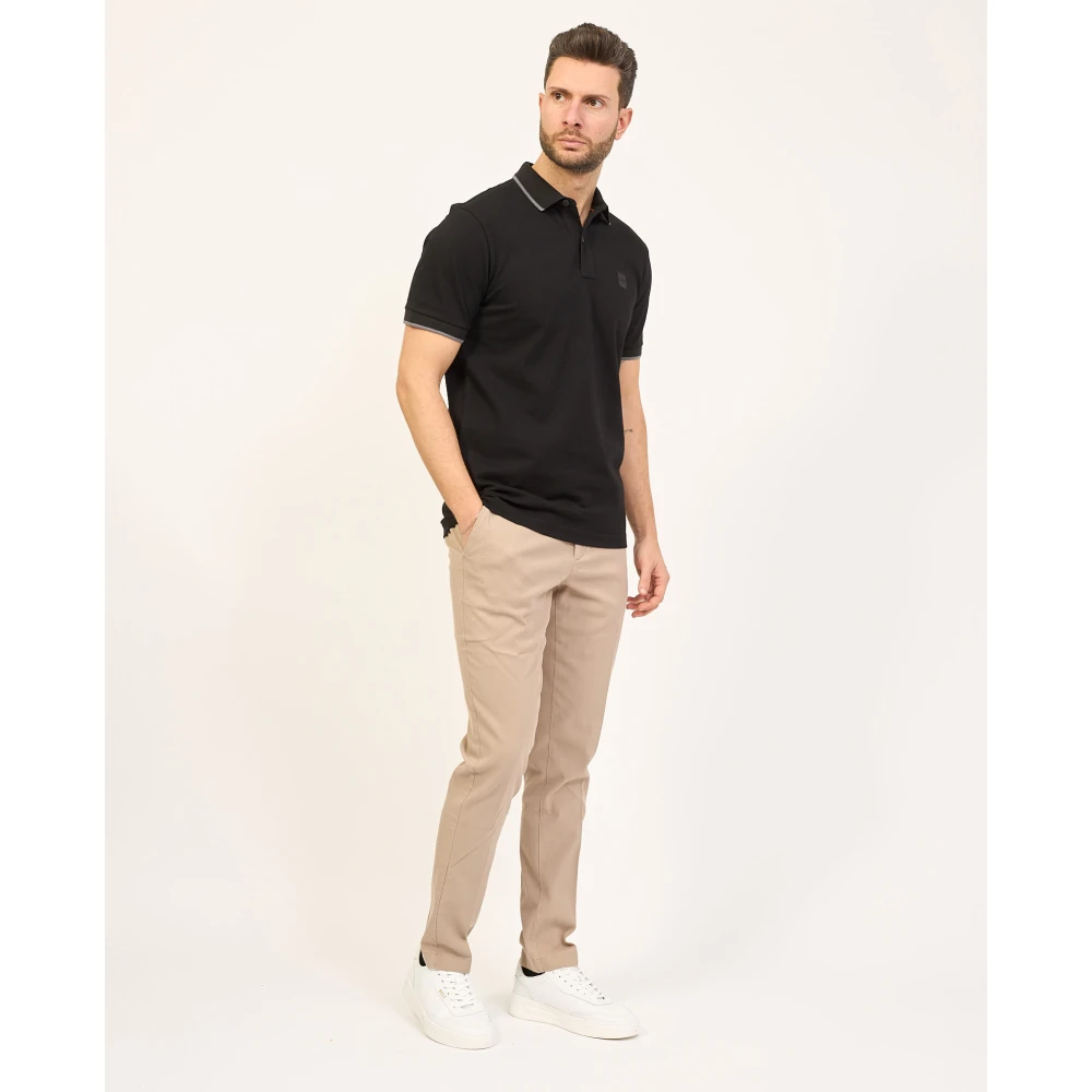 Boss Zwarte Polo Slim Fit Black Heren